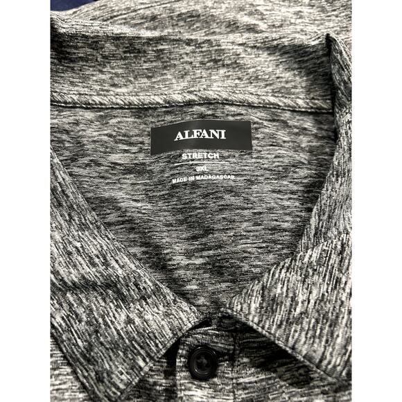 Alfani Men Ethan Polo Shirt Deep Black Short Sleeve Stretch Moisture Wicking 3XL - Picture 5 of 5